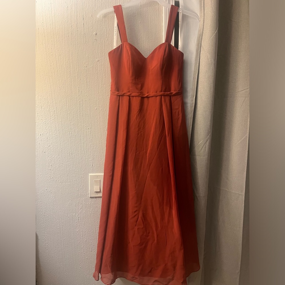 Azazie sweetheart neck bridesmaid dress - Rust